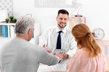 life insurance agent with couple